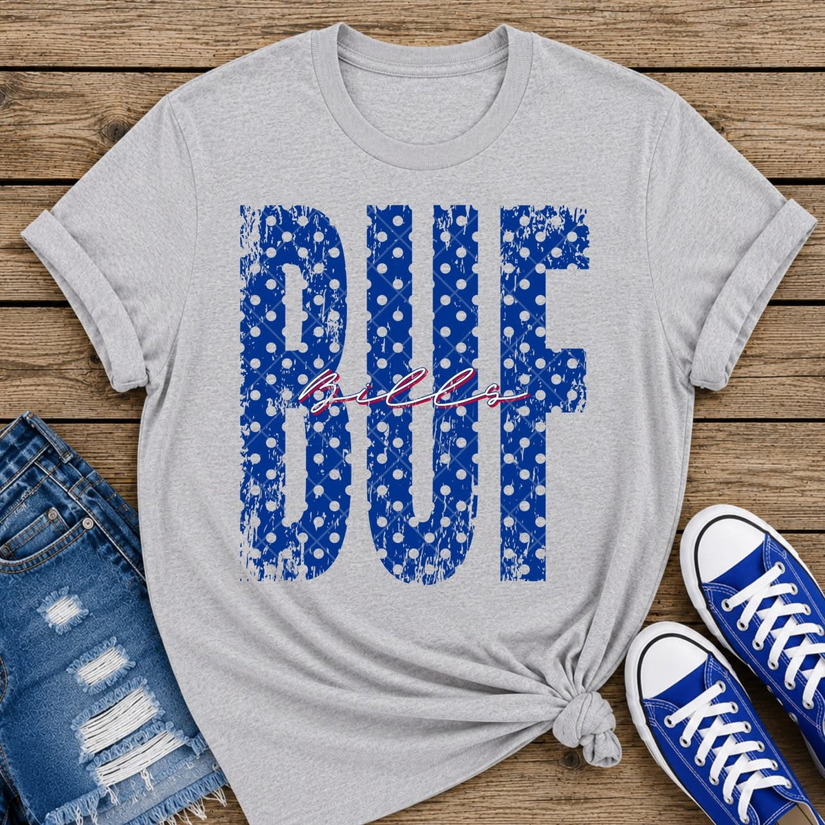 Buff Polka Dot Blue