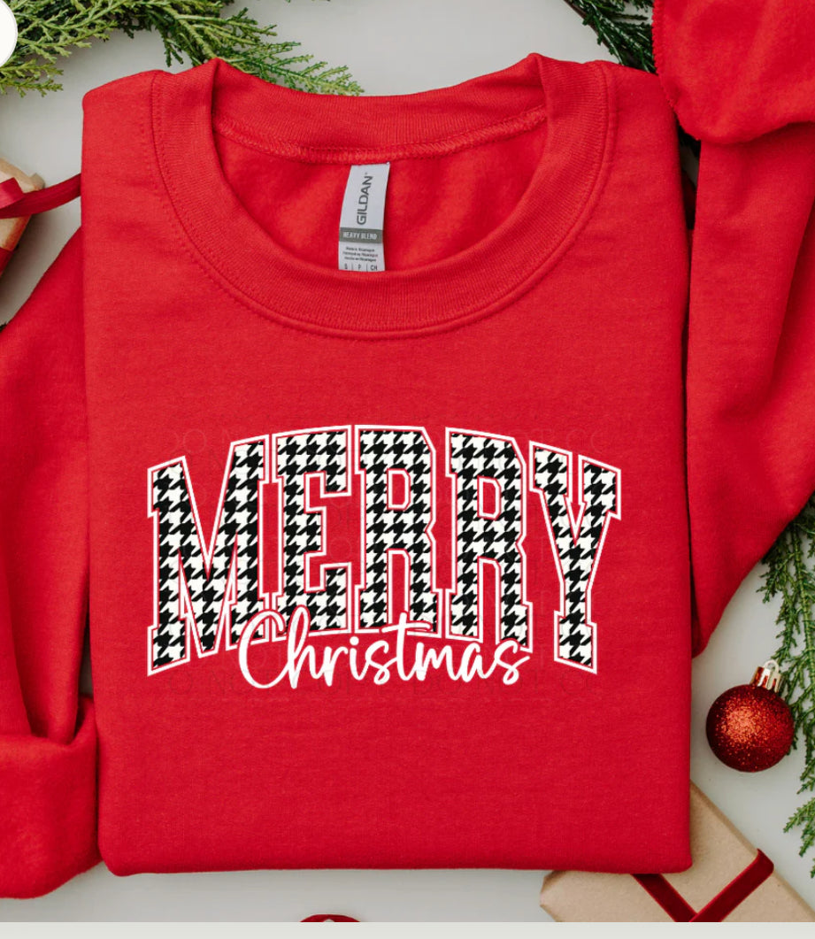 Merry Christmas houndstooth