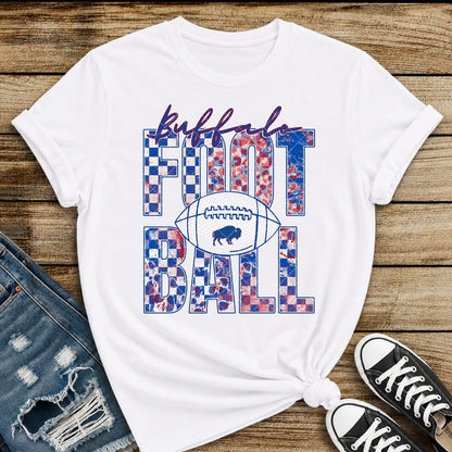 Checkered Cheetah Print Buffalo Blue