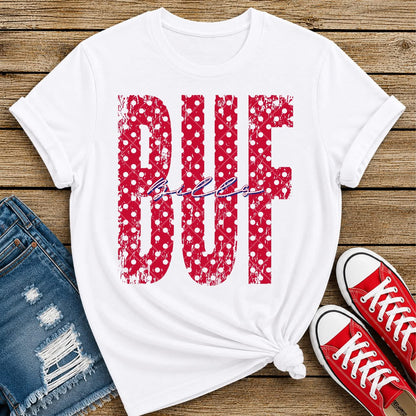 Buff Polka Dot Red