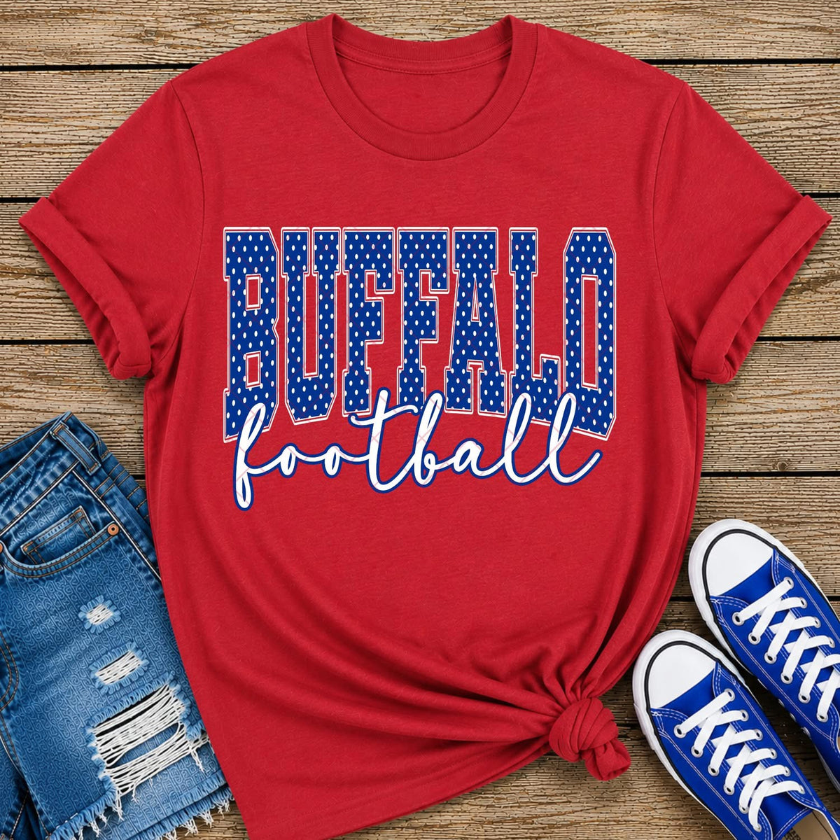 Buffalo Polka Dot Football blue