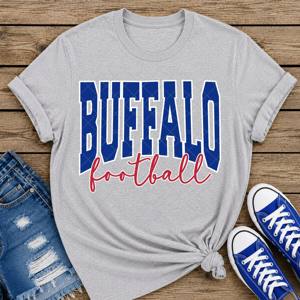 Buffalo Polka Dot Football blue and Red