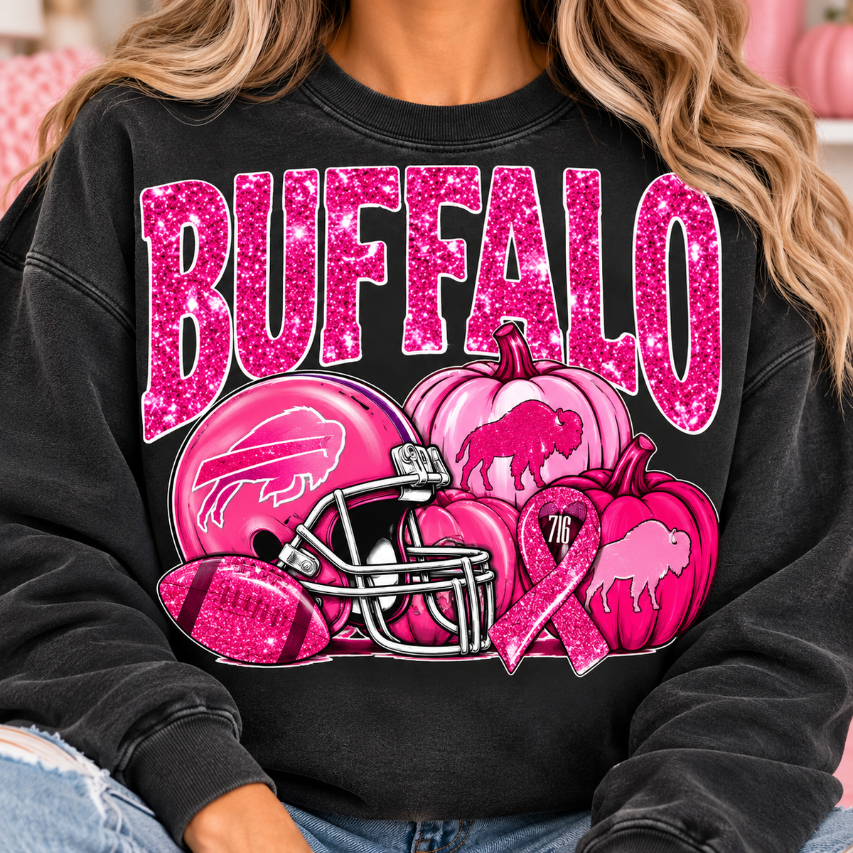 Pinked out Buffalo Football
